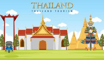 thailand ikonischer hintergrund der touristenattraktion vektor