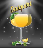Daiquiri-Cocktail im Glas auf funkelndem Hintergrund vektor