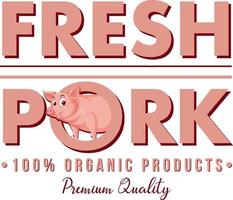 gris seriefigur logotyp för fläskprodukter vektor