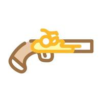 Pistole Waffe Pirat Farbsymbol Vektor Illustration