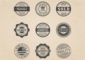 Gratis Vector Commercial Stamp Badges Set