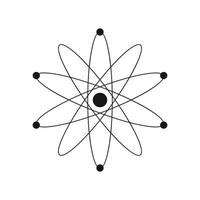 Atom auf weißem Hintergrund dargestellt vektor