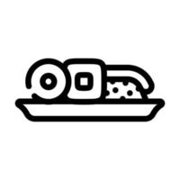sushi-gericht, linie, symbol, vektor, illustration vektor