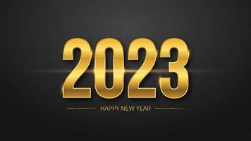 2023 frohes neues Jahr elegantes Design - Vektorgrafik von goldenen 2023 Logonummern auf schwarzem Hintergrund - perfekte Typografie für 2023 Save the Date Luxusdesigns und Neujahrsfeier. vektor