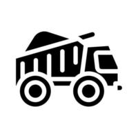 LKW mit Torf-Glyphen-Symbol-Vektorillustration vektor