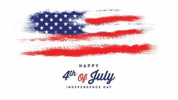 glad 4 juli USAs självständighetsdag. målarpensel stil bakgrund. vektor