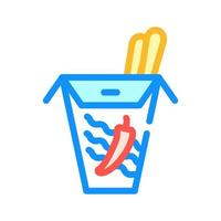 würzige asiatische Lebensmittel Farbe Symbol Vektor Illustration