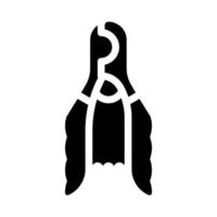 Klaue trimmen Schere Glyphe Symbol Vektor Illustration