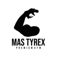 Fitnessstudio-Logo mit Dinosaurier-Konzept vektor