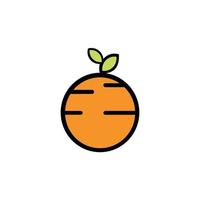 orange Fruchtvektorillustration lokalisiert auf weißem Hintergrund. kreatives Design Obst Logo Vektor Illustration minimal flach.