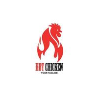 varm kryddig kyckling logotyp design, designelement för affisch, emblem, tecken, vektorillustration vektor