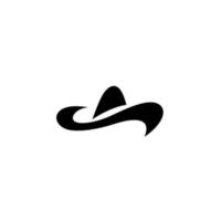 Cowboy-Hut-Symbol, Retro-Hut, Emblem-Design auf weißem Hintergrund vektor