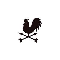 Hühnersymbol, Vektorhühnersilhouette, Vintage-Logo, Retrodruck, Plakat für Metzgerei, Hühnersilhouette. logo-vorlage für fleischgeschäft, fleischgeschäft. isolierte schwarze Silhouette Henne, weißer Rücken vektor