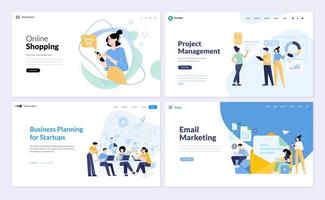 Satz von Webseiten-Designvorlagen vektor