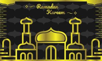 ramadan kareem hintergrund mit goldener moscheeverzierung für ramadan ereignisgrafikelement vektor