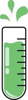 chemisches Röhrchen oder Reagenzglas mit spritzender chemischer einfacher Ikone vektor