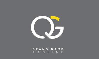 alfabetet bokstäver initialer monogram logotyp qg, gq, q och g vektor