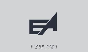 ea alphabet buchstaben initialen monogramm logo ae, e und a vektor