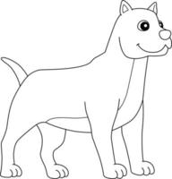 pitbull hund målarbok isolerad för barn vektor