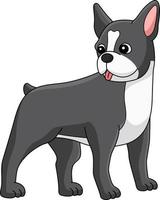 boston terrier hund tecknad clipart illustration vektor