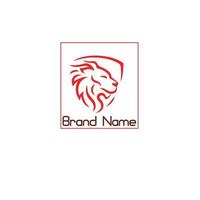 lejon med sköld ikon för business initialer monogram logotyp vektor