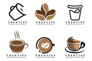 bönor och kaffekopp logotyp mall vektor ikondesign