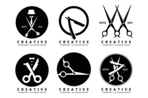 Friseur Werkzeug Schere Logo Symbol Hintergrundsymbol