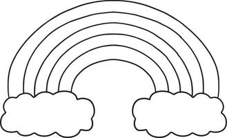 regenbogen isolierte farbseite für kinder vektor