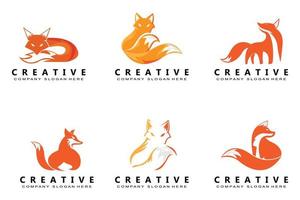 wolf djur vektor ikon symbol, fox logotyp