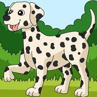 dalmatiner hund farbige karikaturillustration vektor
