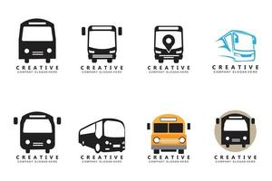 Fahrzeugbus-Logo-Vektorsymbol für den Transport von Personen vektor