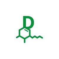 buchstabe d mit cbd-logo-symbolvektor vektor