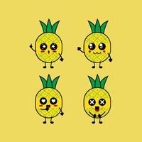illustratin vektor av söt frukt ananas
