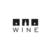 Wein-Logo-Design-Vektor-Vorlage vektor