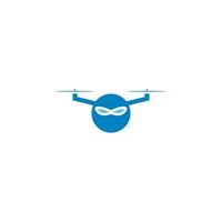 abstrakt drone ninja huvud logotyp design vektor mall