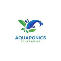 Aquaponik-Logo-Lagervektorvorlage vektor