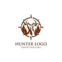 Outdoor-Jäger-Logo-Design-Vektor-Vorlage