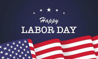 Happy Labor Day Design Illustration, schöne USA-Flagge auf blauem Hintergrund. vektor