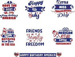 glad 4 juli, självständighetsdagen usa, amerika typografi bokstäver text typsnitt kalligrafi vektor design gratis vektor
