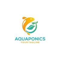 Aquaponik-Logo-Lagervektorvorlage vektor