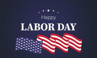 Happy Labor Day Design Illustration, schöne USA-Flagge auf blauem Hintergrund. vektor