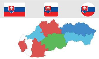 Slovakiens karta och flagga vektor