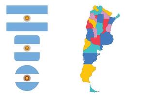 karta och flagga av Argentina vektor