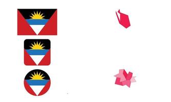 karta och flagga av antigua barbuda vektor