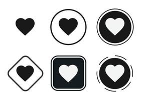 Herz-Symbol. Web-Icon-Set. Icons Sammlung flach. einfache Vektorillustration. vektor