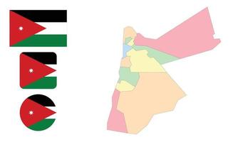 Karte und Flagge von Jordanien vektor