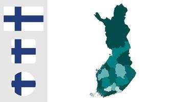 Finlands karta och flagga vektor