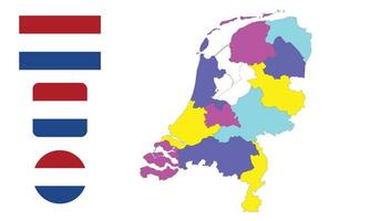 Nederländernas karta och flagga vektor