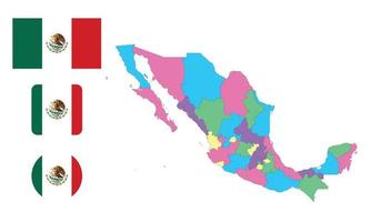 Karte und Flagge von Mexiko vektor