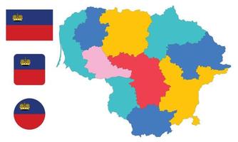 Karte und Flagge von Litauen vektor